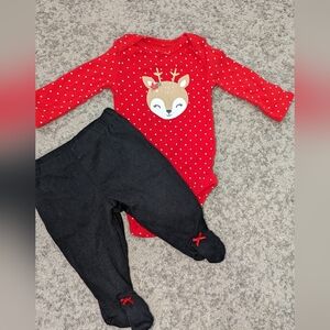 2 piece baby girl Christmas Holiday outfit.